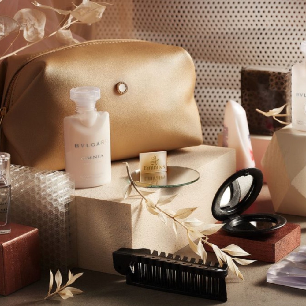 Bvlgari x Emirates Synthetic Leather & Fabric Toiletry Bags
